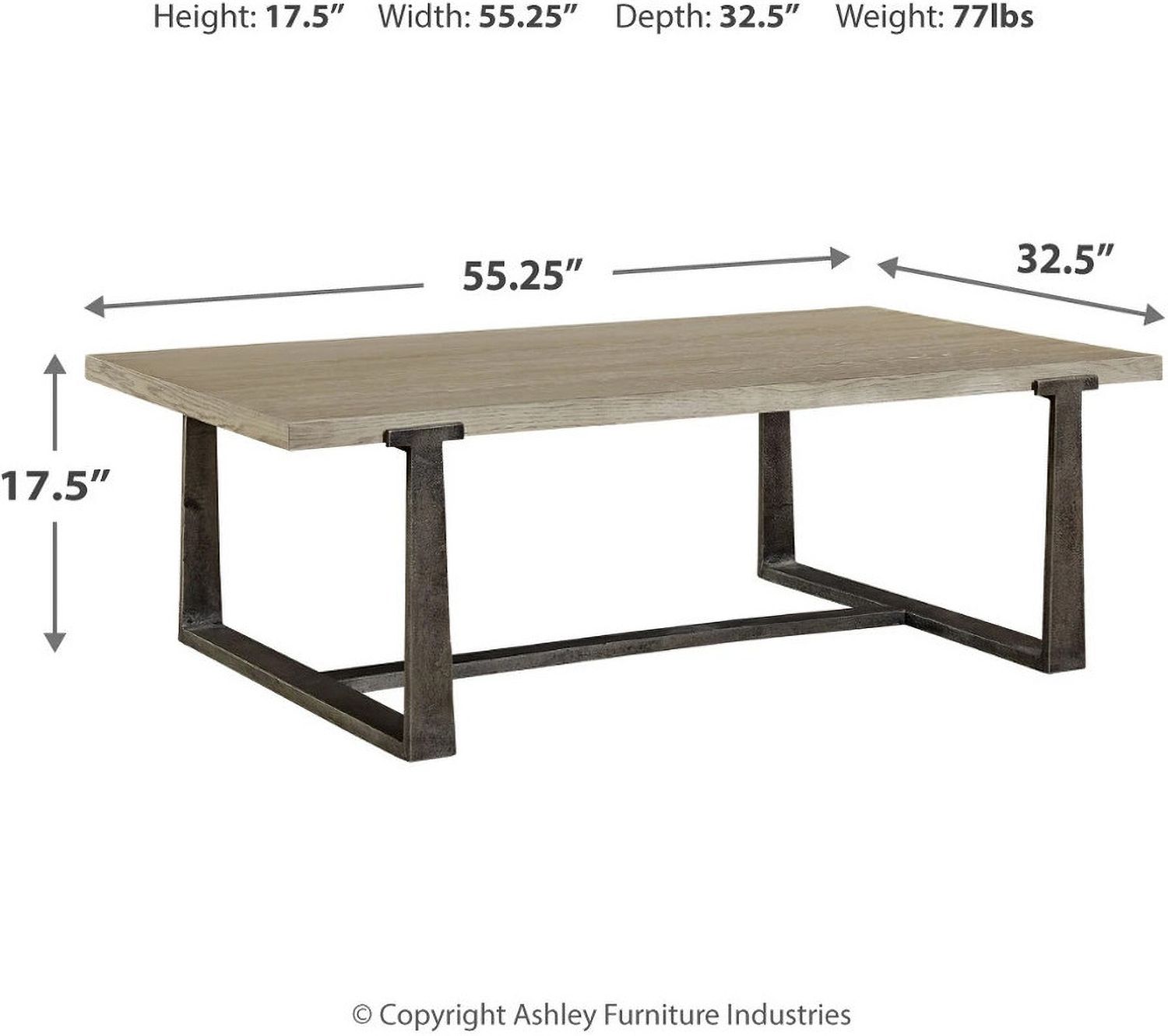 Dalenville Gray 32 Inch Coffee Table T9651