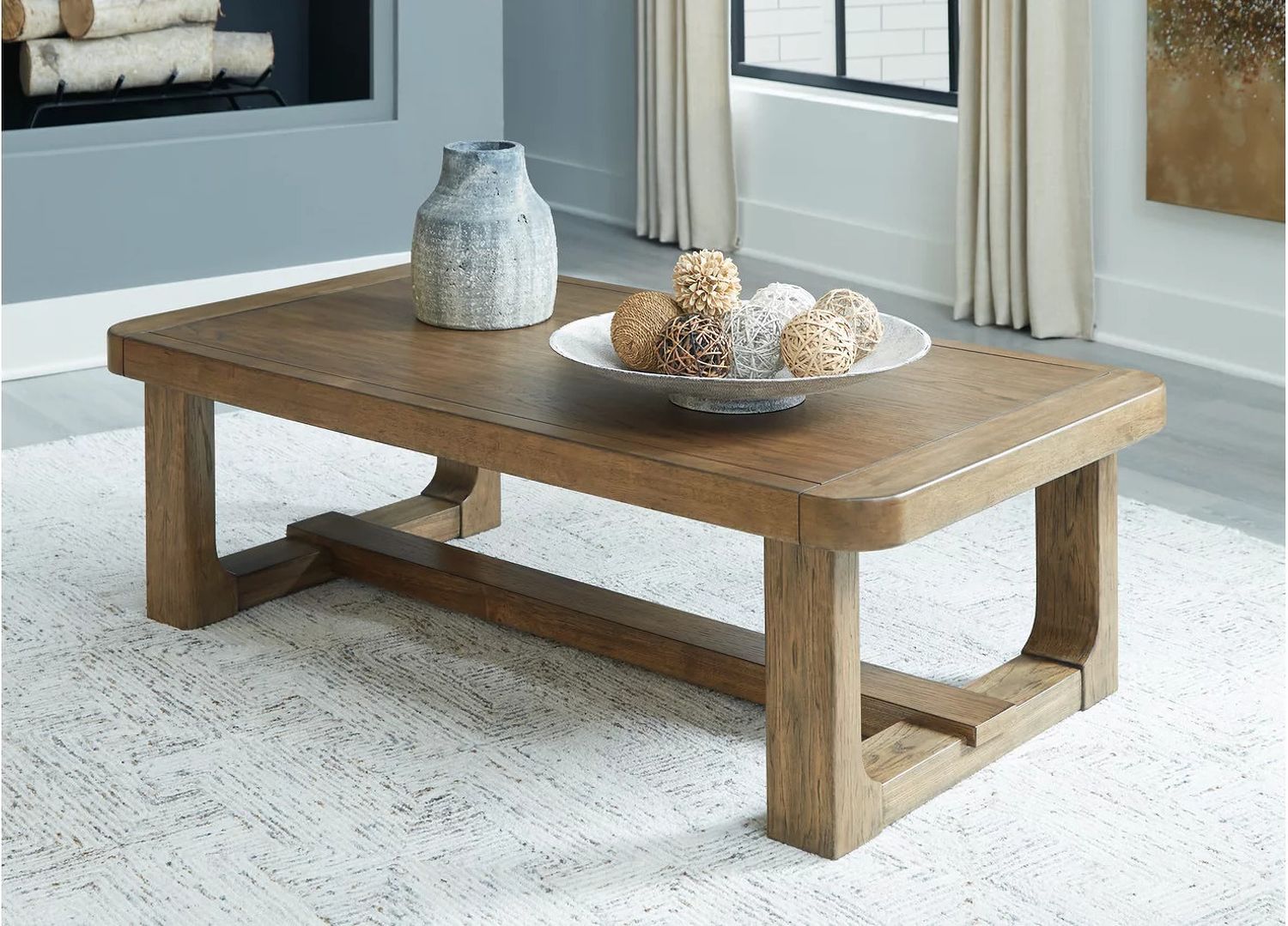 Cabalynn Light Brown Rectangular Cocktail Table T9741