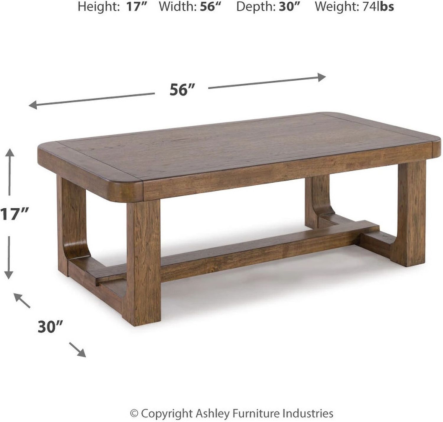 Cabalynn Light Brown Rectangular Cocktail Table T9741