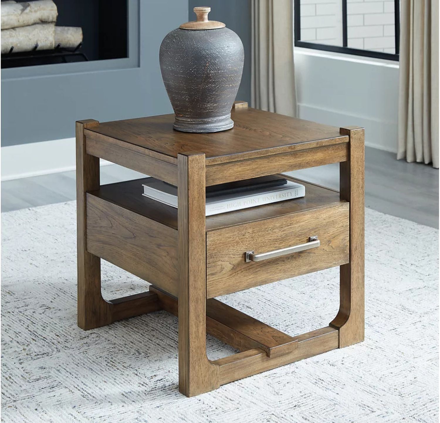 Cabalynn Light Brown Square End Table T9742