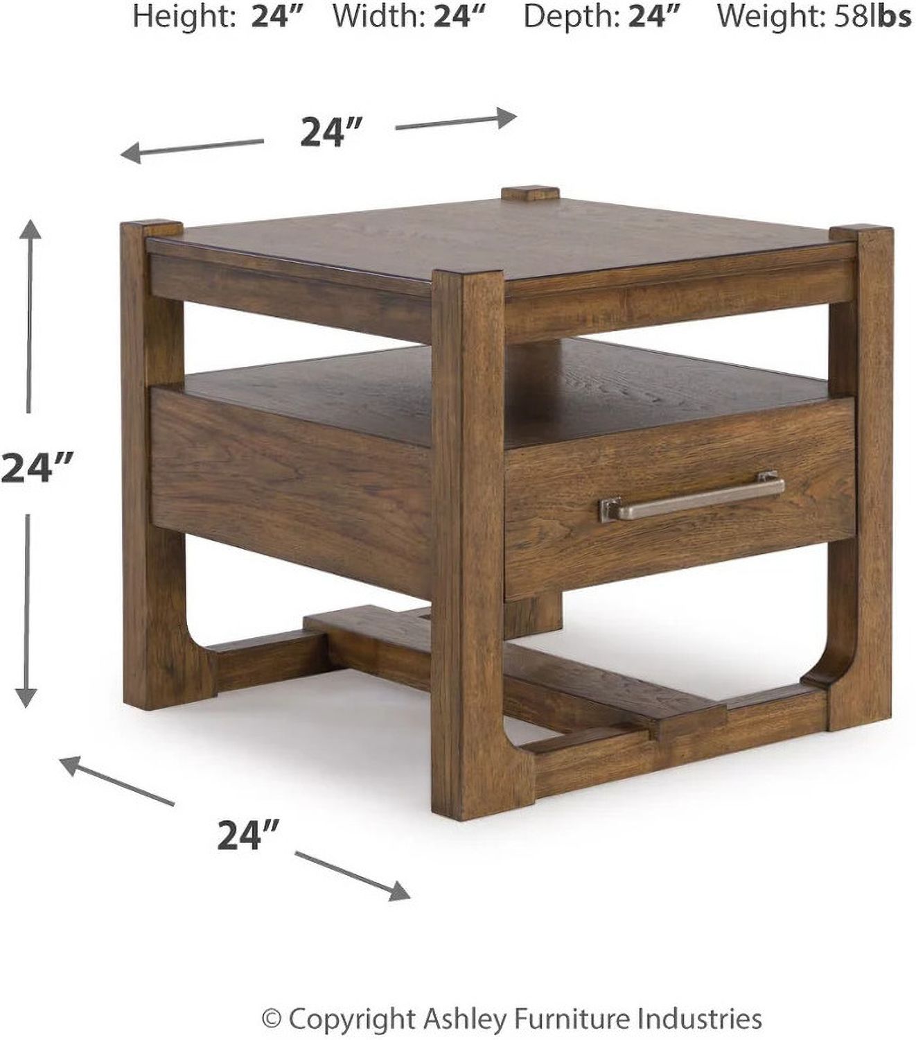 Cabalynn Light Brown Square End Table T9742