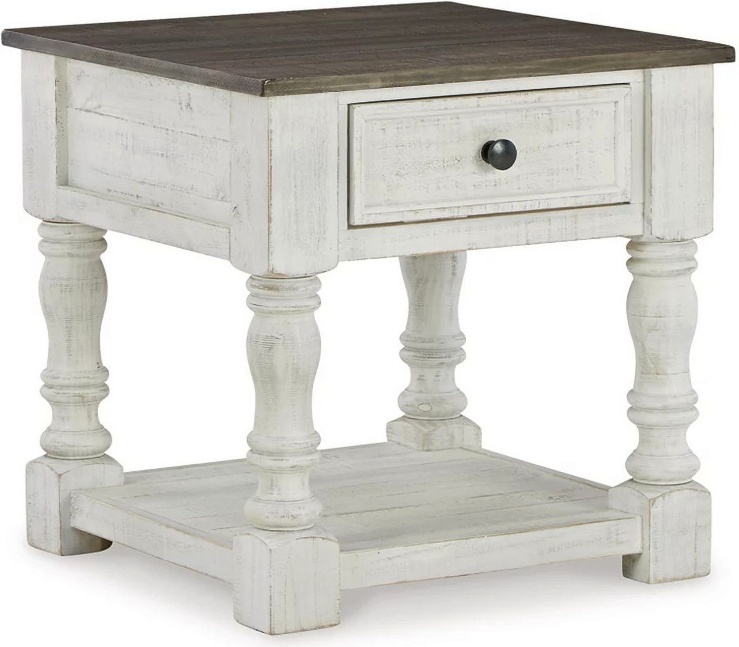 Havalance White/Gray Square End Table T9942