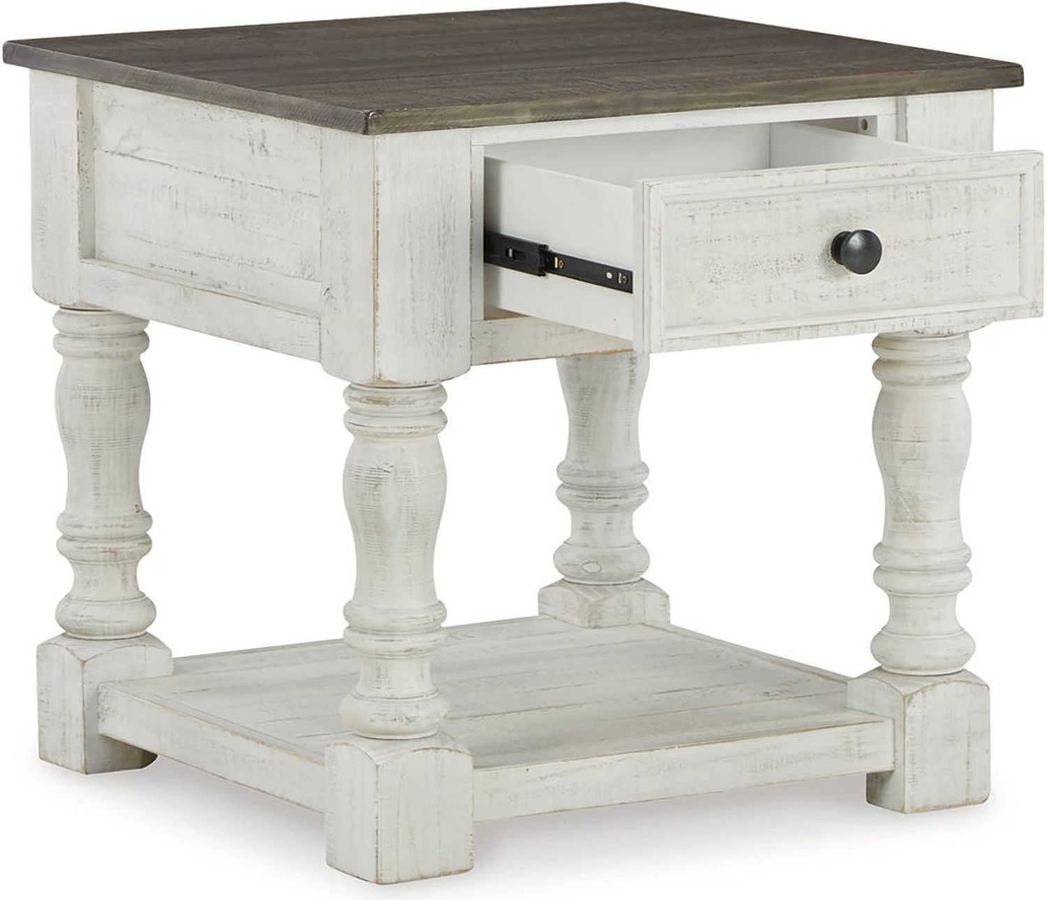 Havalance White/Gray Square End Table T9942