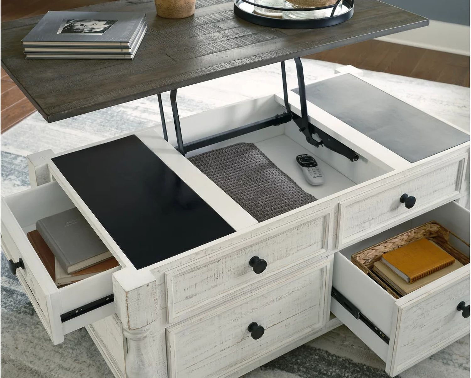Havalance White/Gray Lift Top Cocktail Table T99420