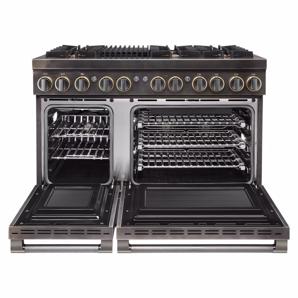 Smoke & Brass By 48" Dual-Fuel Professional-Style Range TANKMAN50