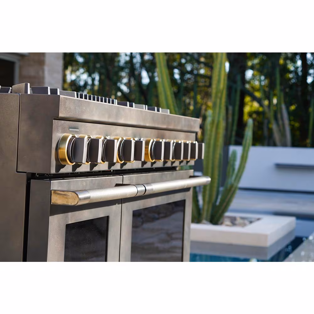 Smoke & Brass By 48" Dual-Fuel Professional-Style Range TANKMAN50