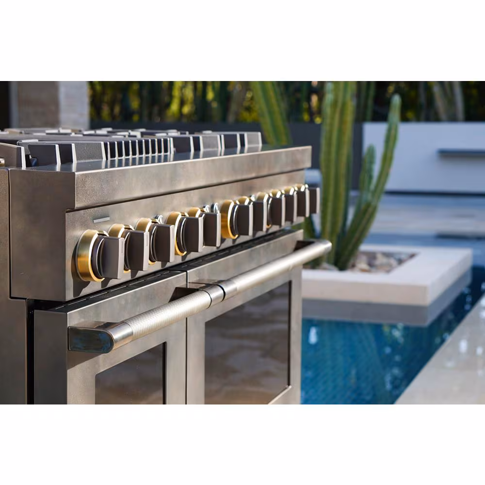 Smoke & Brass By 48" Dual-Fuel Professional-Style Range TANKMAN50