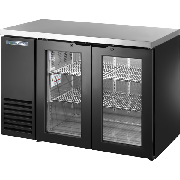 Glass Swing Door Back Bar 24″ Depth Single Zone Cooler with Stainless Finished Top and Black Exterior TBB24482GZ1SFTB1
