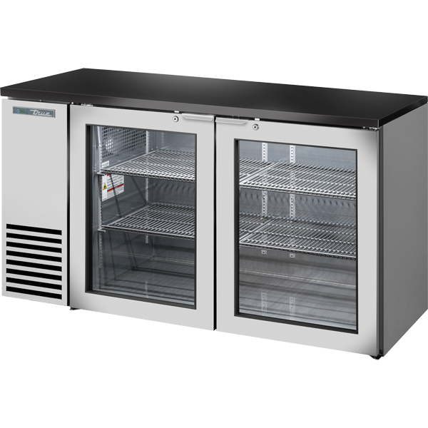 Glass Swing Door Back Bar 24″ Depth Single Zone Cooler with Black Sub Top and Stainless Exterior TBB24602GZ1BSTS1