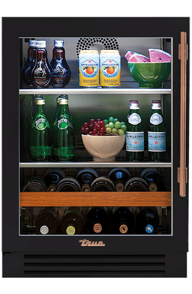 Undercounter Beverage Center, Left Hinged, Matte Black, Copper Hardware TBC24LOGCDSK027H03