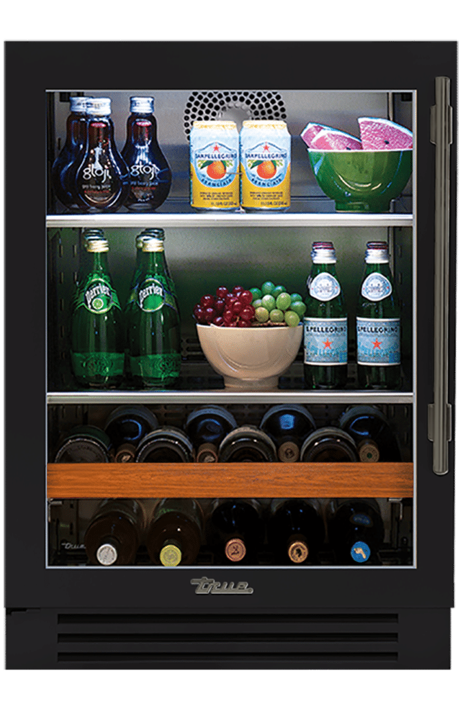 Undercounter Beverage Center, Left Hinged, Matte Black, Pewter Hardware TBC24LOGCDSK027H05