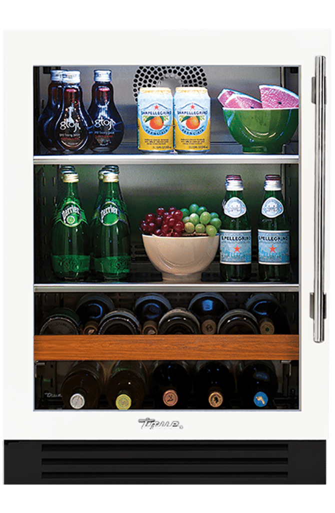 Undercounter Beverage Center, Left Hinged, Matte White, Chrome Hardware TBC24LOGCDSK030H02