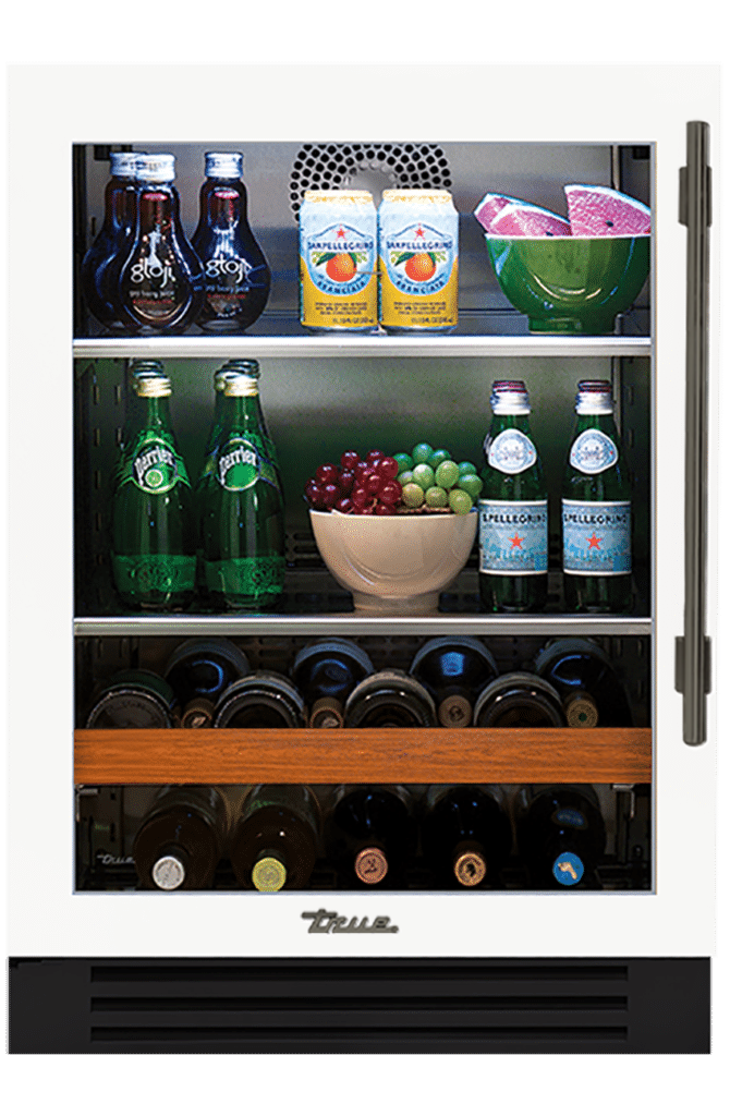 Undercounter Beverage Center, Left Hinged, Matte White, Pewter Hardware TBC24LOGCDSK030H05