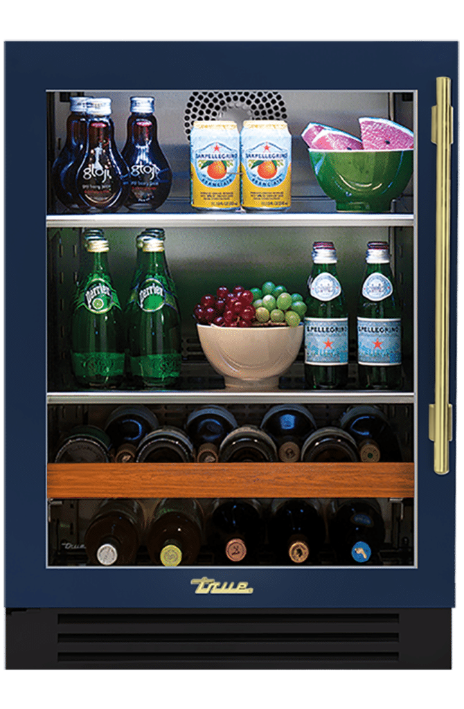 Undercounter Beverage Center, Left Hinged, Cobalt, Brass Hardware TBC24LOGCDSK078H01