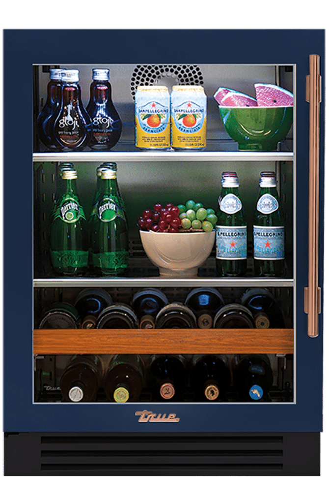 Undercounter Beverage Center, Left Hinged, Cobalt, Copper Hardware TBC24LOGCDSK078H03