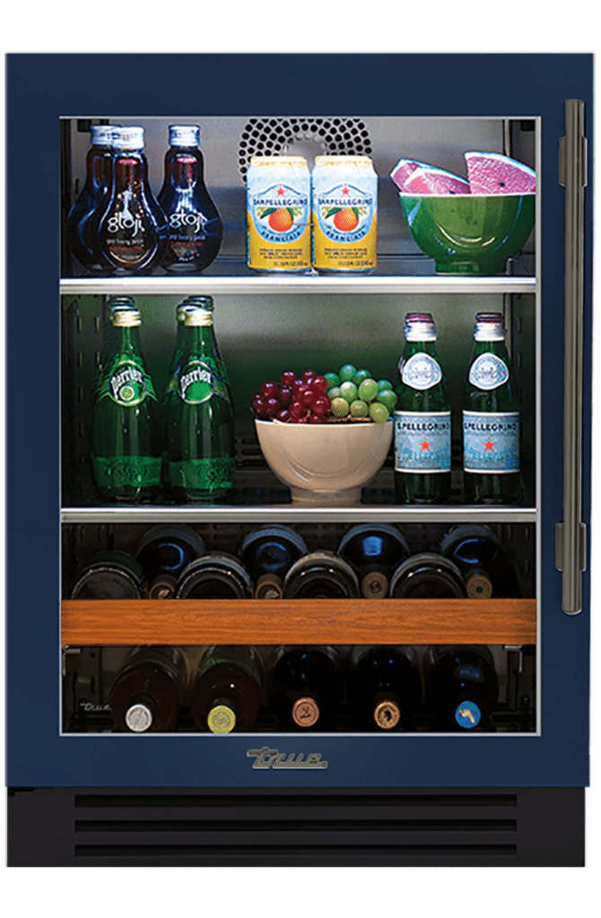 Undercounter Beverage Center, Left Hinged, Cobalt, Pewter Hardware TBC24LOGCDSK078H05