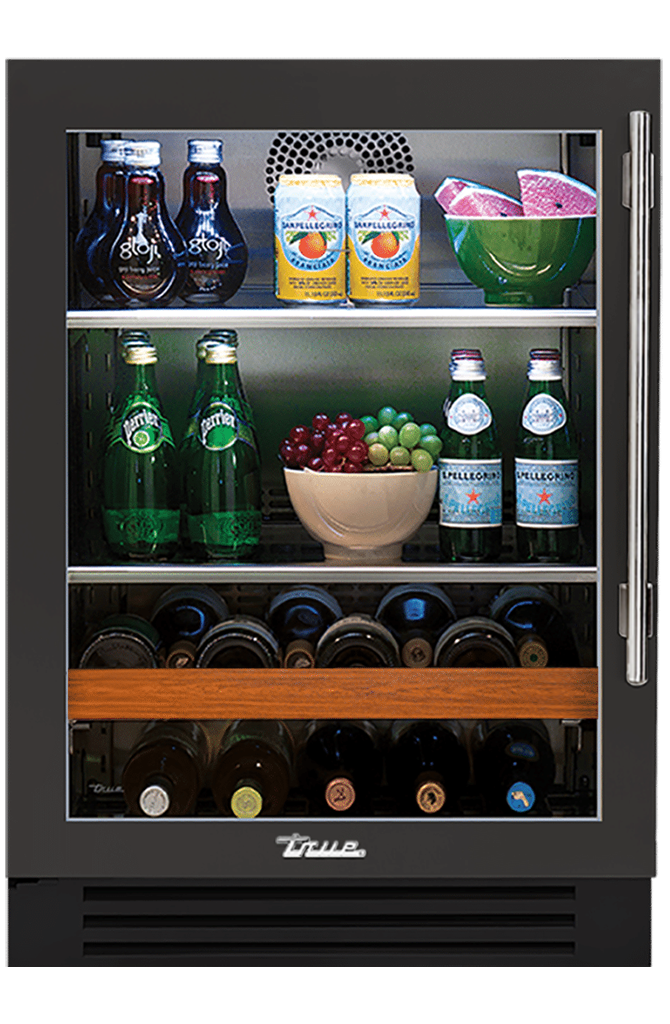 Undercounter Beverage Center, Left Hinged, Ultra Matte Black, Chrome Hardware TBC24LOGCDSK085H02