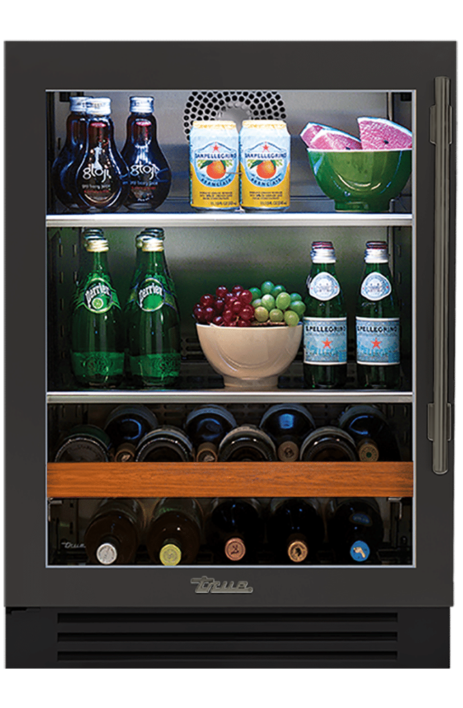 Undercounter Beverage Center, Left Hinged, Ultra Matte Black, Pewter Hardware TBC24LOGCDSK085H05