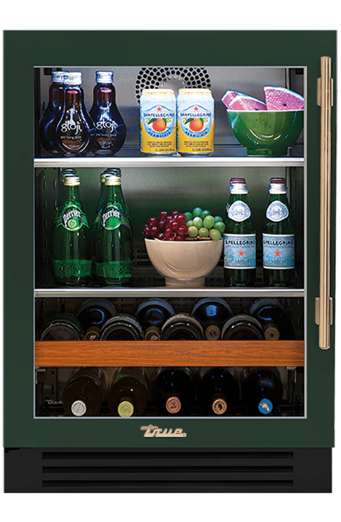 Undercounter Beverage Center, Left Hinged, Emerald, Gold Hardware TBC24LOGCDSK086H08