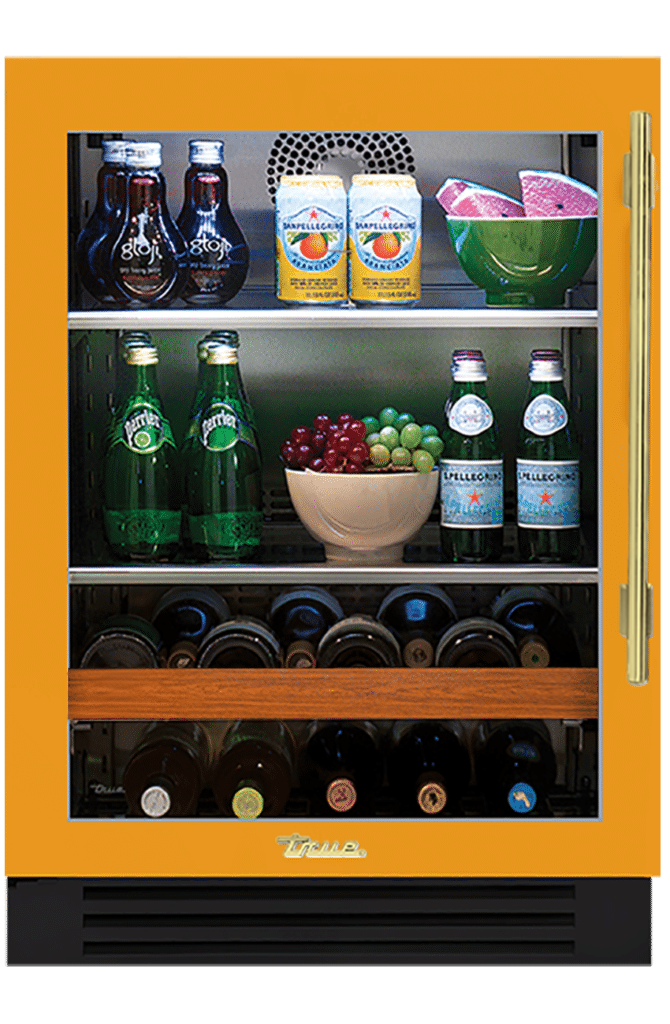 Undercounter Beverage Center, Left Hinged, Saffron, Brass Hardware TBC24LOGCDSK103H01