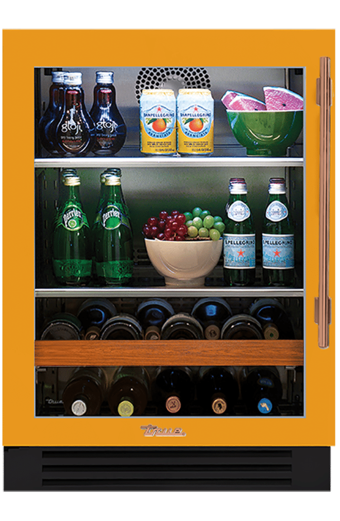 Undercounter Beverage Center, Left Hinged, Saffron, Copper Hardware TBC24LOGCDSK103H03