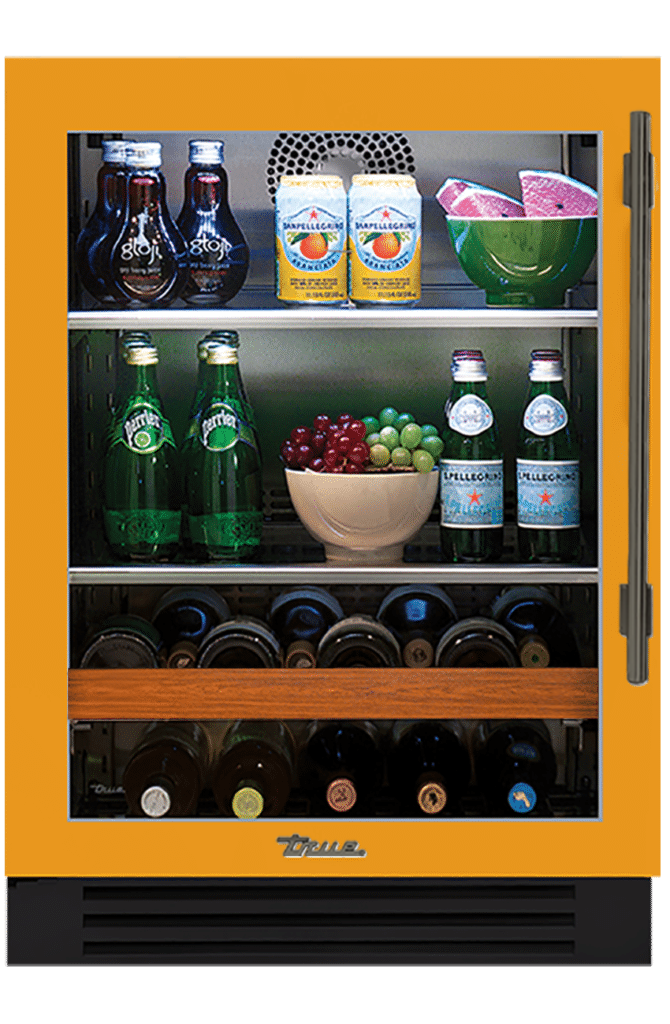Undercounter Beverage Center, Left Hinged, Saffron, Pewter Hardware TBC24LOGCDSK103H05