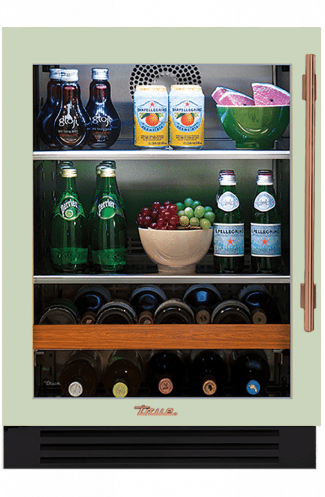 Undercounter Beverage Center, Left Hinged, Sage, Copper Hardware TBC24LOGCDSK129H03