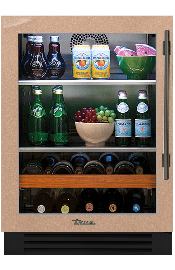 Undercounter Beverage Center, Left Hinged, Champagne, Pewter Hardware TBC24LOGCDSK179H05
