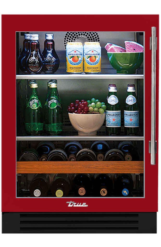 Undercounter Beverage Center, Left Hinged, Crimson, Chrome Hardware TBC24LOGCDSK193H02