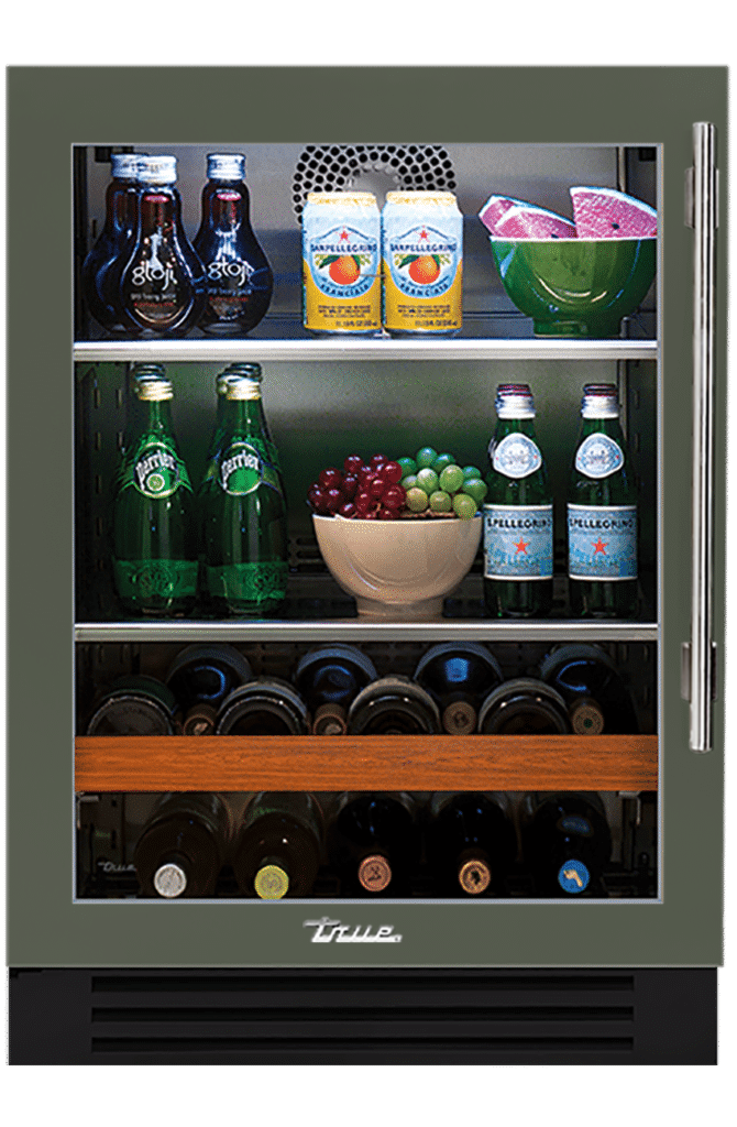 Undercounter Beverage Center, Left Hinged, Olive, Chrome Hardware TBC24LOGCDSK238H02