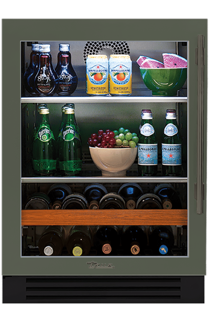 Undercounter Beverage Center, Left Hinged, Olive, Pewter Hardware TBC24LOGCDSK238H05