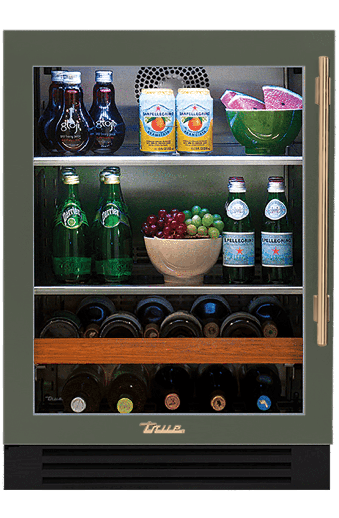 Undercounter Beverage Center, Left Hinged, Olive, Gold Hardware TBC24LOGCDSK238H08