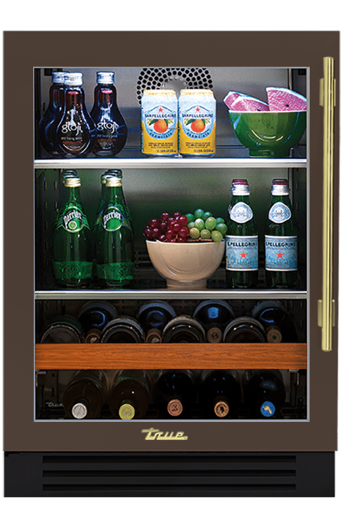 Undercounter Beverage Center, Left Hinged, Espresso, Brass Hardware TBC24LOGCDSK305H01