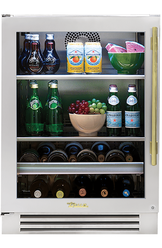 Undercounter Beverage Center, Left Hinged, Color Match, Brass Hardware TBC24LOGCDSKXXXH01