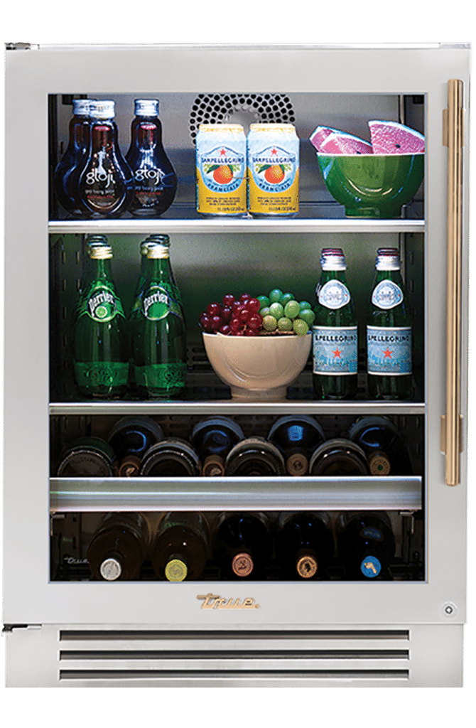 Undercounter Beverage Center, Left Hinged, Color Match, Gold Hardware TBC24LOGCDSKXXXH08