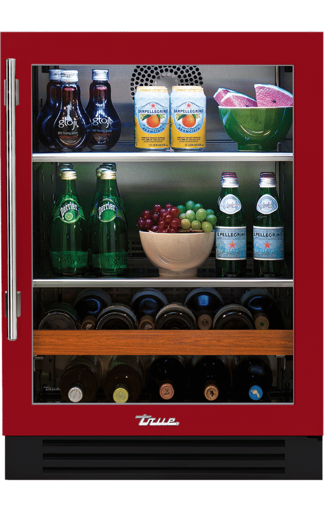 Undercounter Beverage Center, Right Hinged, Crimson, Chrome Hardware TBC24ROGCDSK193H02