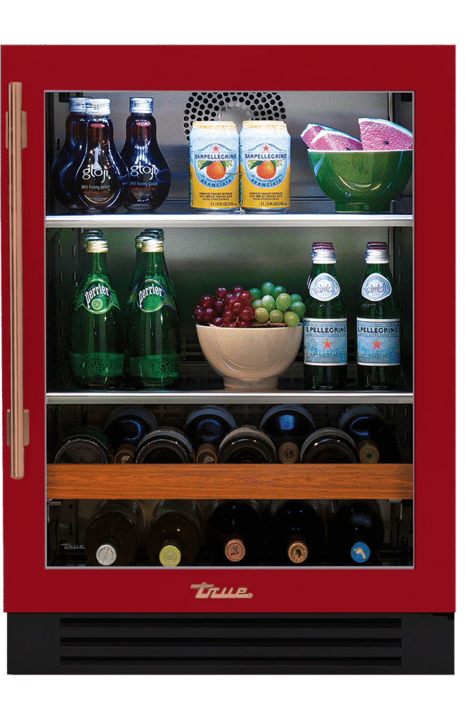 Undercounter Beverage Center, Right Hinged, Crimson, Copper Hardware TBC24ROGCDSK193H03