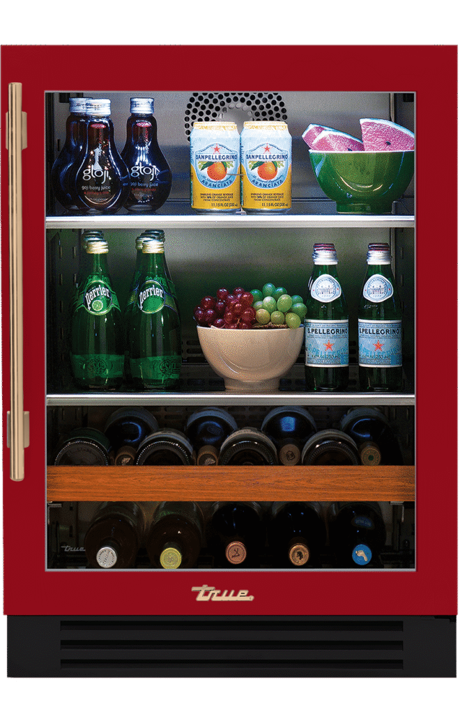 Undercounter Beverage Center, Right Hinged, Crimson, Gold Hardware TBC24ROGCDSK193H08
