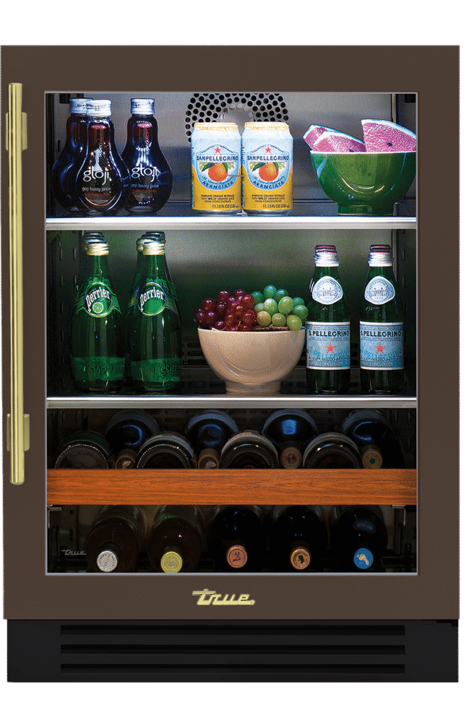 Undercounter Beverage Center, Right Hinged, Espresso, Brass Hardware TBC24ROGCDSK305H01