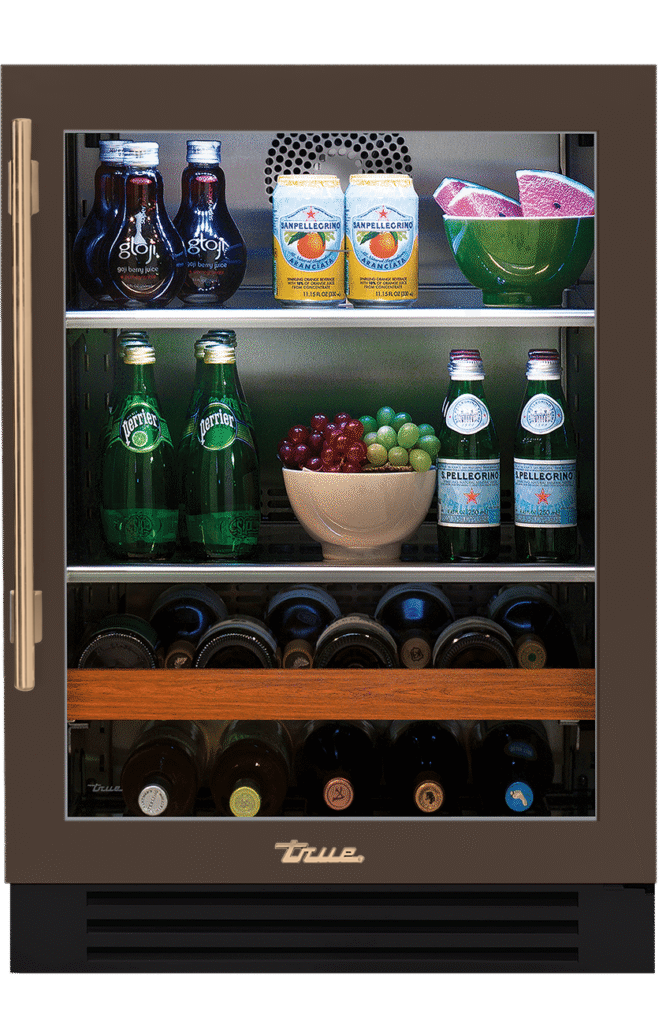 Undercounter Beverage Center, Right Hinged, Espresso, Gold Hardware TBC24ROGCDSK305H08