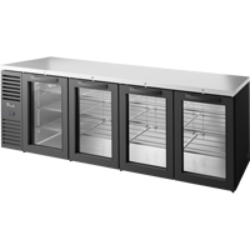 Reach-In Single Zone Refrigerator with Left Side Refrigeration System. Stainless Exterior and Glass Swing Doors TBR108RISZ1LBGGGG1