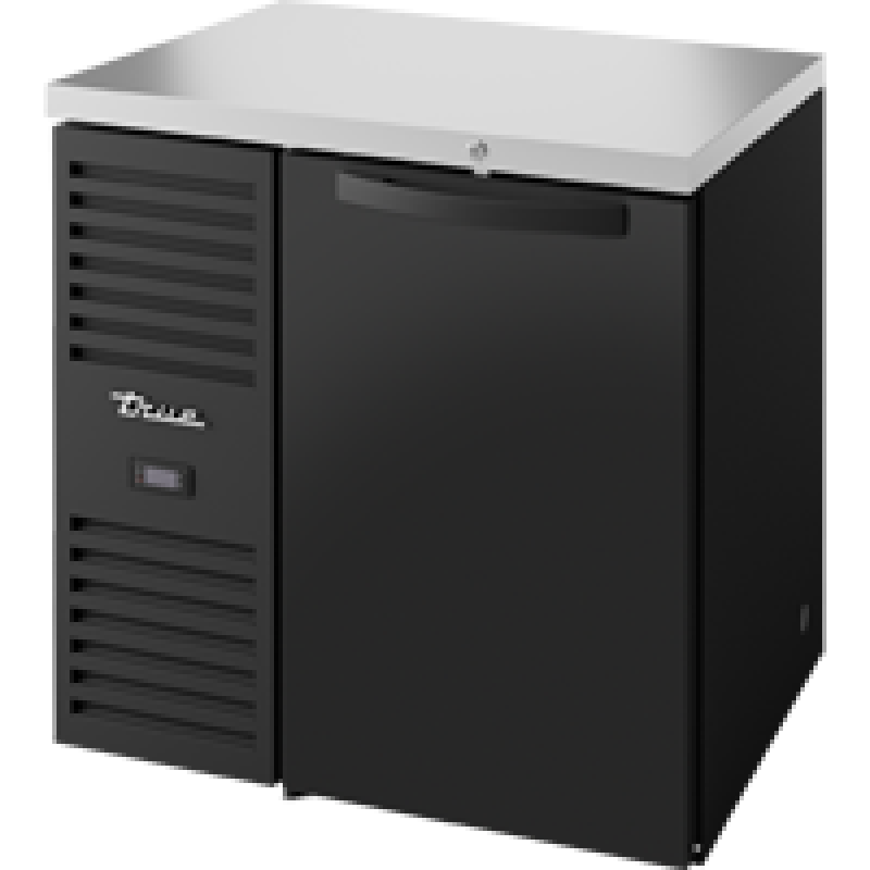 Reach-In Single Zone Refrigerator with Left Side Refrigeration System. Black Exterior and Solid Swing Doors TBR32RISZ1LBS1