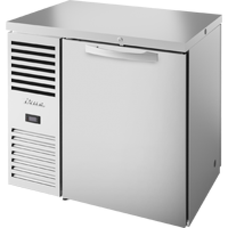 Pass-Thru Single Zone Refrigerator with Left Side Refrigeration System. Stainless Exterior and Solid Swing Doors TBR36PTSZ1LSSS1