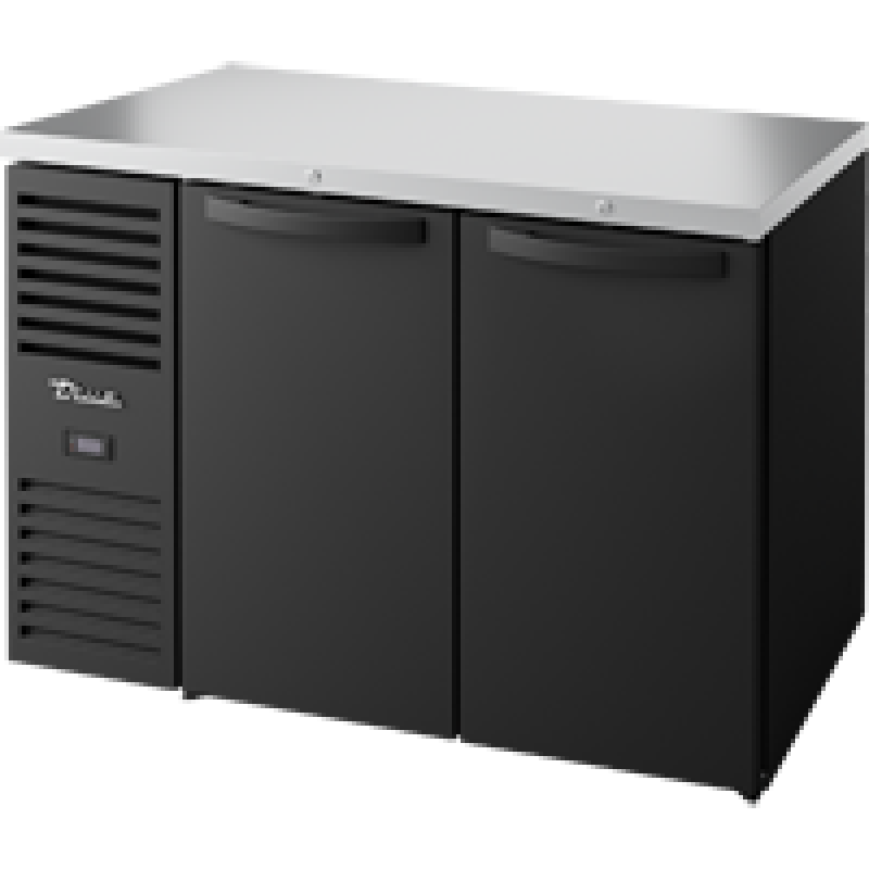 Reach-In Single Zone Refrigerator with Left Side Refrigeration System. Black Exterior and Solid Swing Doors TBR48RISZ1LBSS1