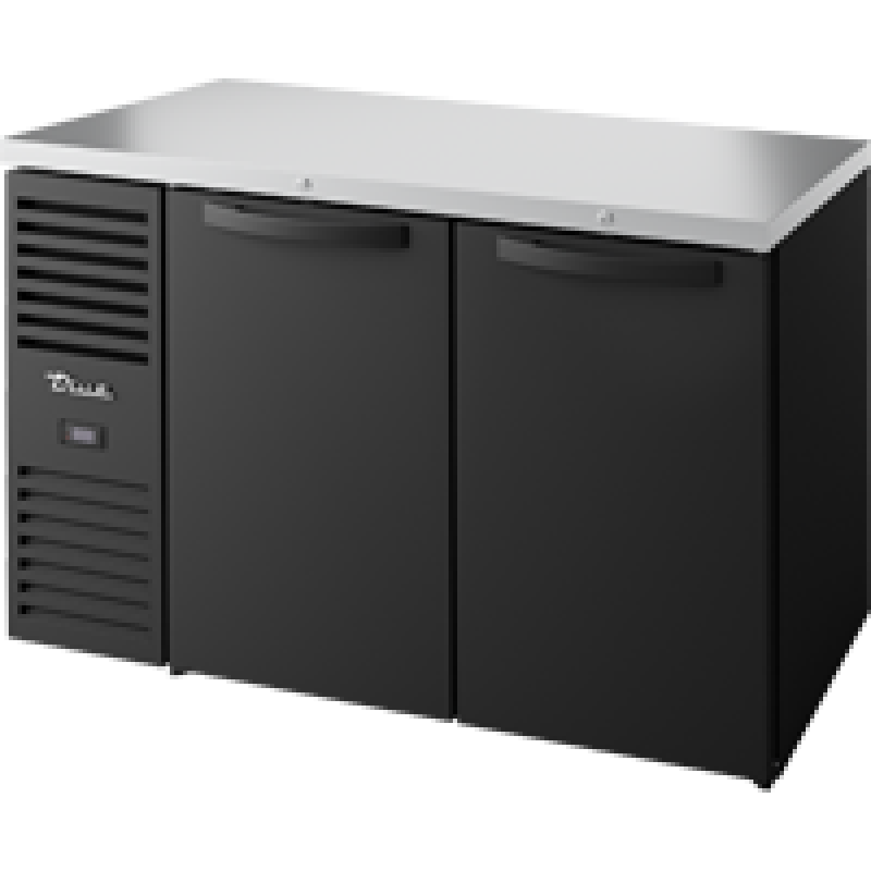 Reach-In Single Zone Refrigerator with Left Side Refrigeration System. Black Exterior and Solid Swing Doors TBR52RISZ1LBSS1