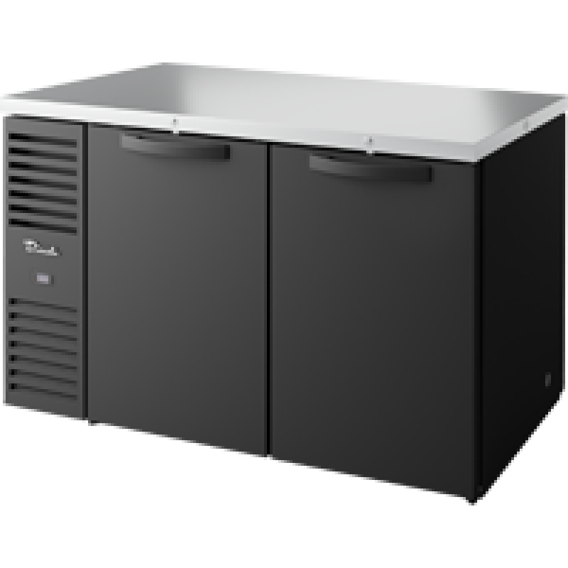 Pass-Thru Single Zone Refrigerator with Left Side Refrigeration System. Black Exterior and Solid Swing Doors TBR60PTSZ1LBSSSS1