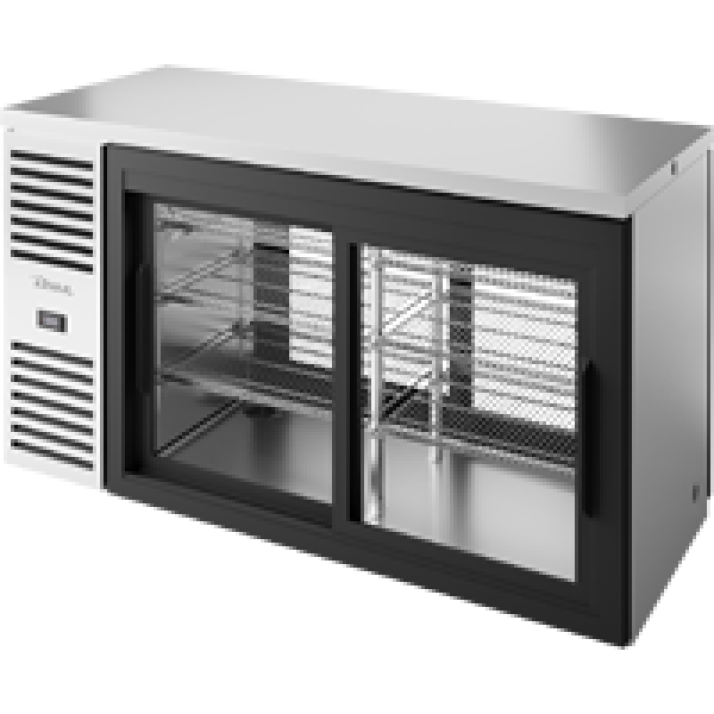 Pass-Thru Single Zone Refrigerator with Left Side Refrigeration System. Stainless Exterior and Glass Slide Doors TBR60PTSZ1LS11111