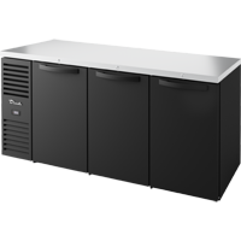 Reach-In Single Zone Refrigerator with Left Side Refrigeration System. Black Exterior and Solid Swing Doors TBR72RISZ1LBSSS1