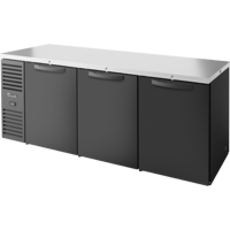 Pass-Thru Single Zone Refrigerator with Left Side Refrigeration System. Black Exterior and Solid Swing Doors TBR84PTSZ1LBSSSSSS1