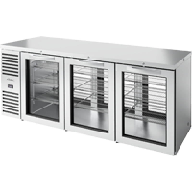 Pass-Thru Single Zone Refrigerator with Left Side Refrigeration System. Stainless Exterior and Glass Swing Doors TBR84PTSZ1LSGGGGGG1